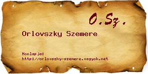 Orlovszky Szemere névjegykártya